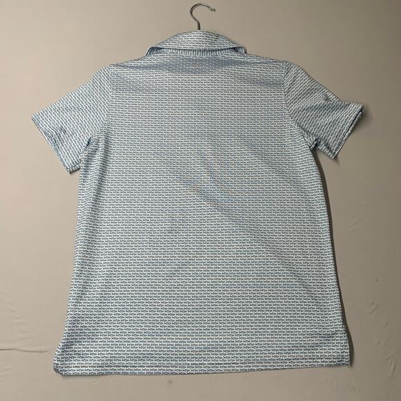 Vineyard Vines Women Polo Shirt M Blue Striped Sankaty On The Go Performance - Picture 7 of 8